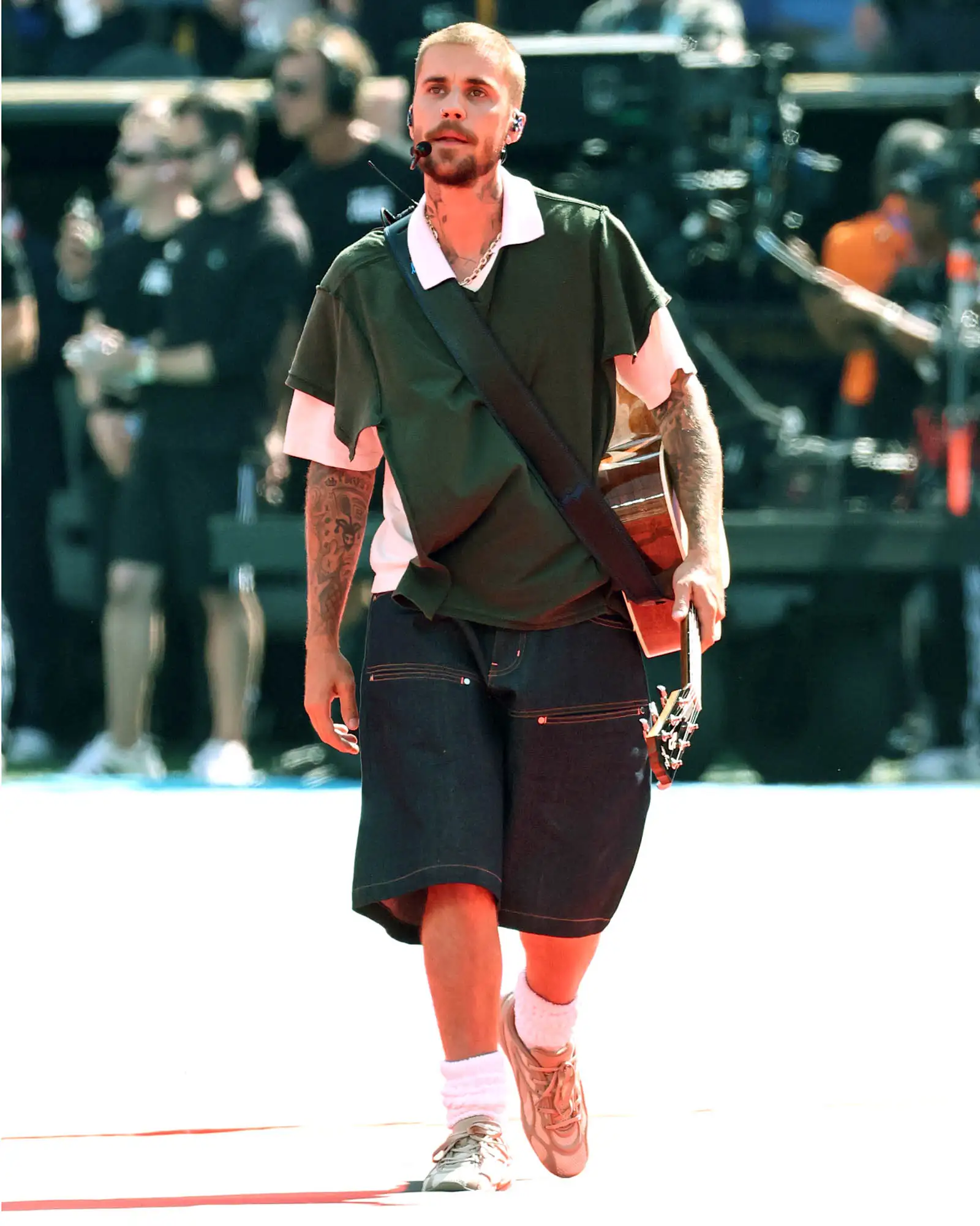 Justin Bieber se apresenta durante o Topps Final Halftime Show da Copa do Mundo FIFA 2026™ no New York New Jersey Stadium em 19 de julho de 2026, em East Rutherford, New Jersey